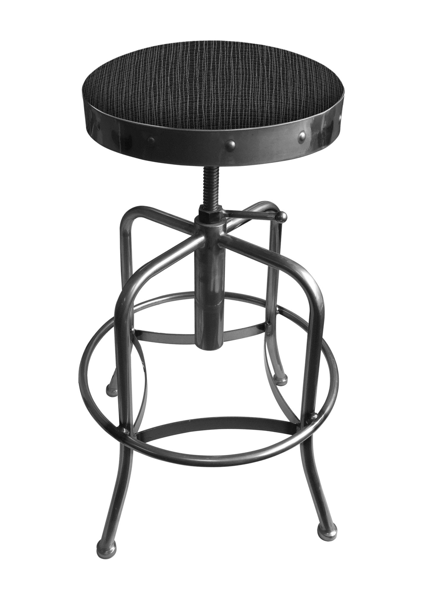Holland Bar Stool 910 Industrial Adjustable Stool Upholstered Seat 24 - 30"H (HBS - 910 - BS - UP - 24 - 30H) - SchoolOutlet