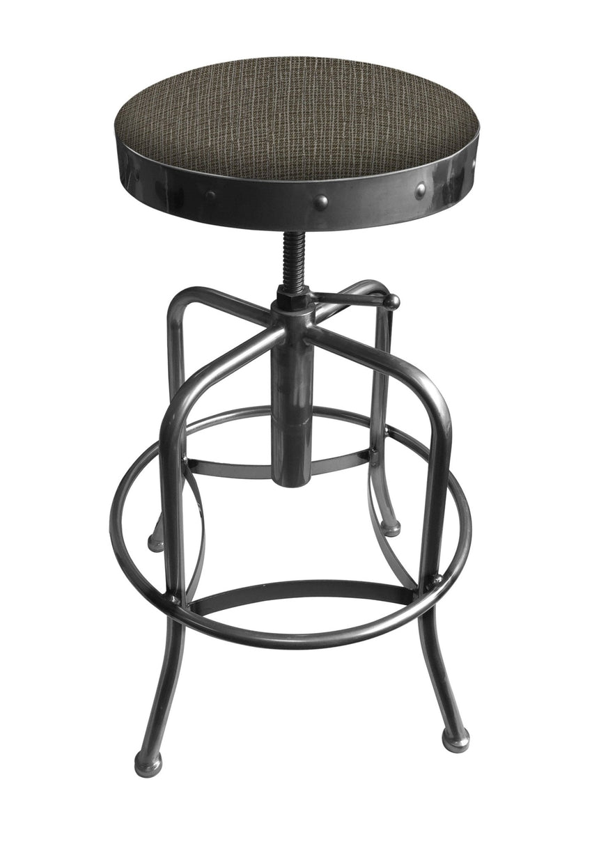 Holland Bar Stool 910 Industrial Adjustable Stool Upholstered Seat 24 - 30"H (HBS - 910 - BS - UP - 24 - 30H) - SchoolOutlet