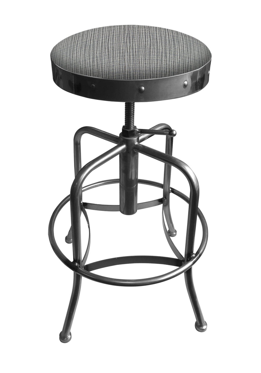 Holland Bar Stool 910 Industrial Adjustable Stool Upholstered Seat 24 - 30"H (HBS - 910 - BS - UP - 24 - 30H) - SchoolOutlet