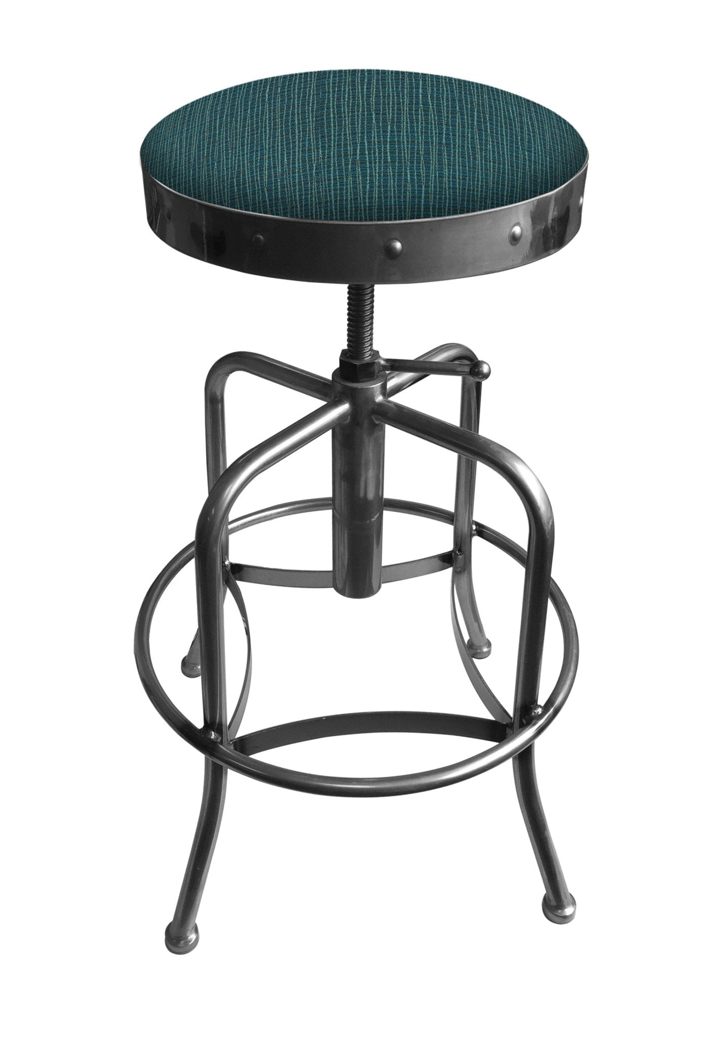 Holland Bar Stool 910 Industrial Adjustable Stool Upholstered Seat 24 - 30"H (HBS - 910 - BS - UP - 24 - 30H) - SchoolOutlet
