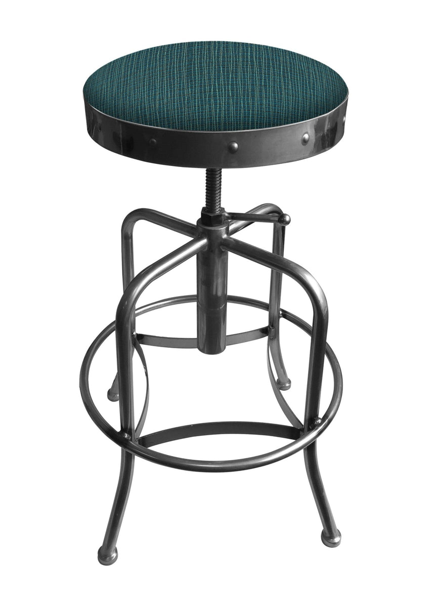 Holland Bar Stool 910 Industrial Adjustable Stool Upholstered Seat 24 - 30"H (HBS - 910 - BS - UP - 24 - 30H) - SchoolOutlet