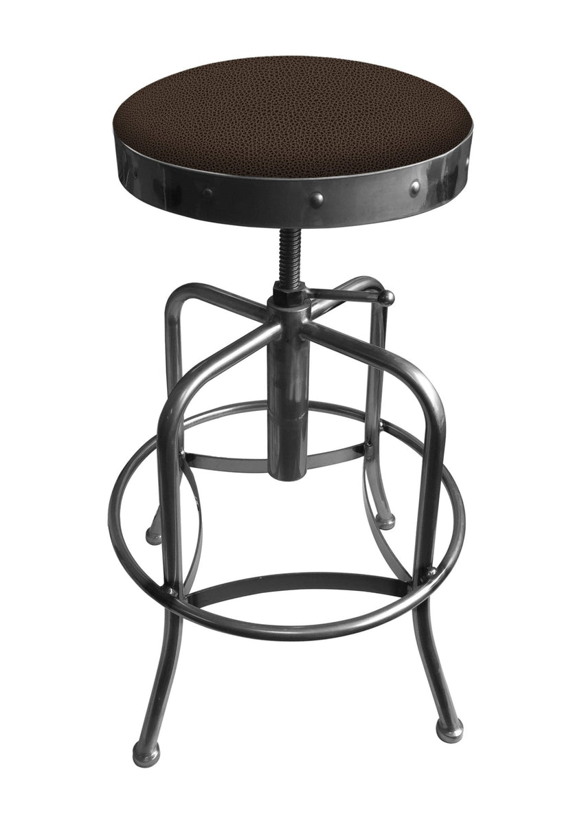 Holland Bar Stool 910 Industrial Adjustable Stool Upholstered Seat 24 - 30"H (HBS - 910 - BS - UP - 24 - 30H) - SchoolOutlet