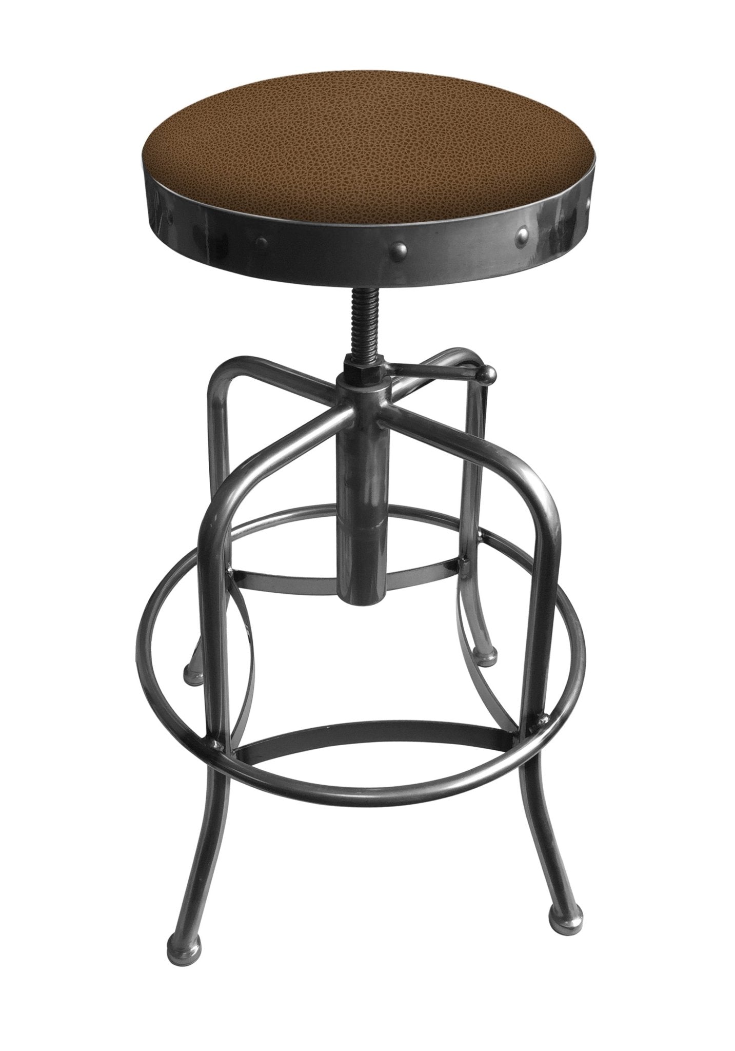 Holland Bar Stool 910 Industrial Adjustable Stool Upholstered Seat 24 - 30"H (HBS - 910 - BS - UP - 24 - 30H) - SchoolOutlet