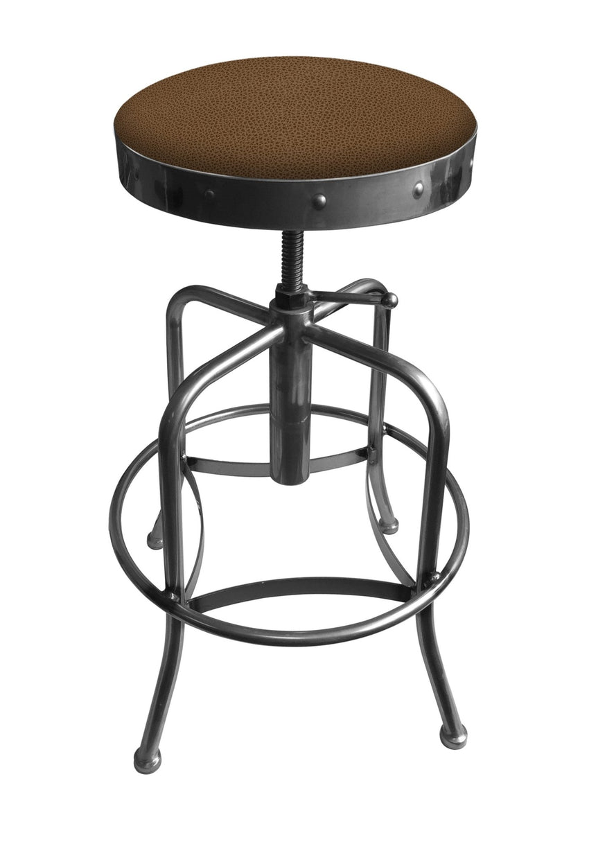 Holland Bar Stool 910 Industrial Adjustable Stool Upholstered Seat 24 - 30"H (HBS - 910 - BS - UP - 24 - 30H) - SchoolOutlet