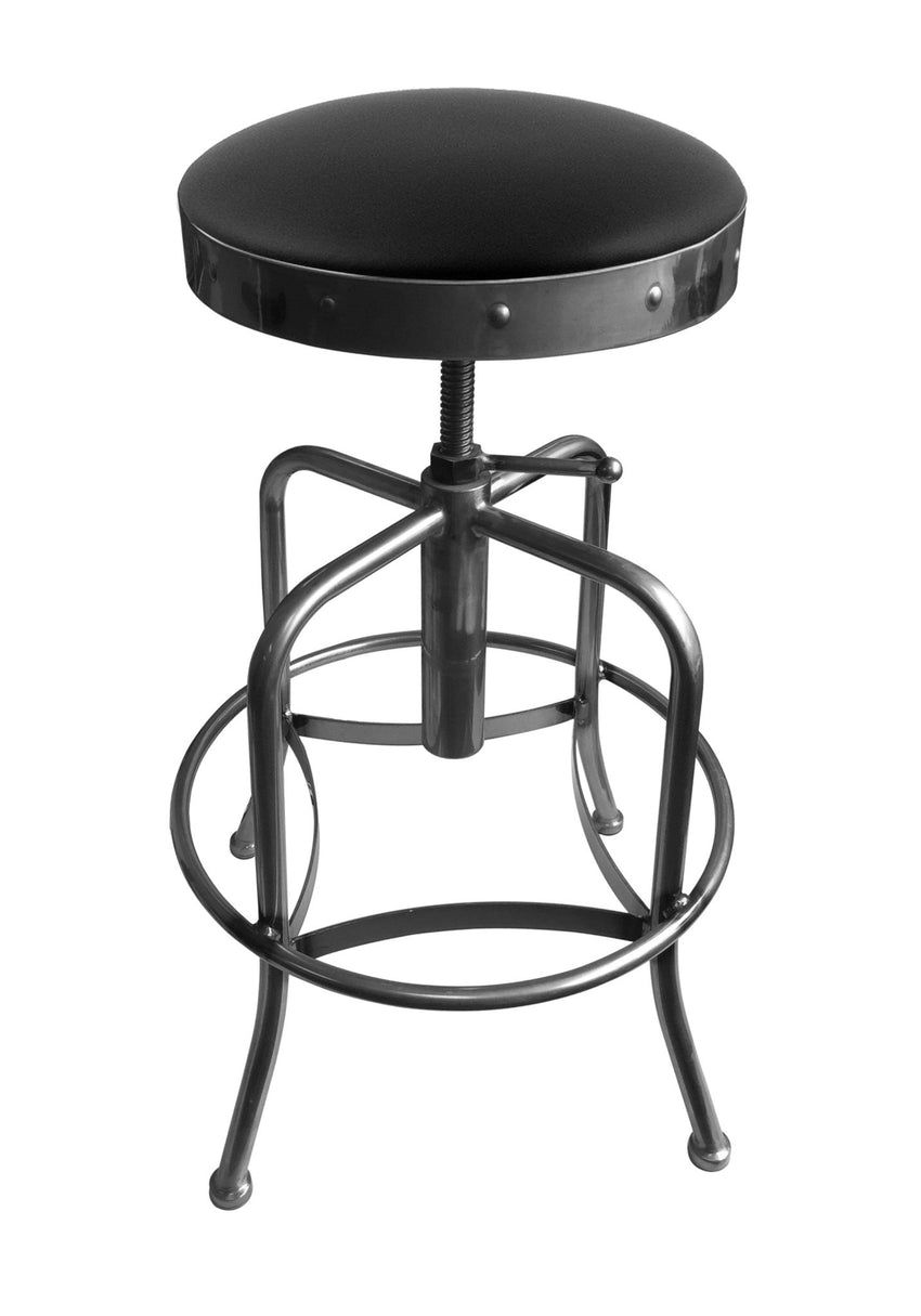 Holland Bar Stool 910 Industrial Adjustable Stool Upholstered Seat 24 - 30"H (HBS - 910 - BS - UP - 24 - 30H) - SchoolOutlet