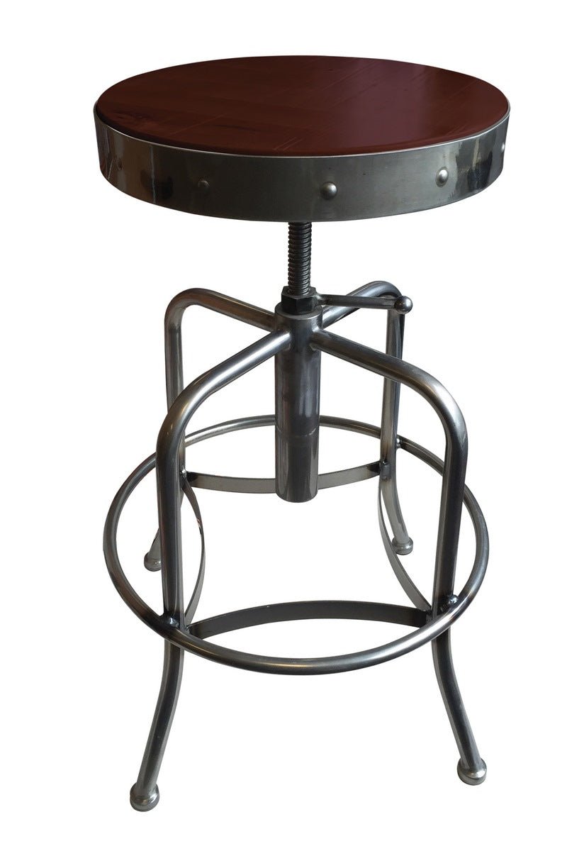 Holland Bar Stool 910 Industrial Adjustable Stool Upholstered Seat 24 - 30"H (HBS - 910 - BS - UP - 24 - 30H) - SchoolOutlet