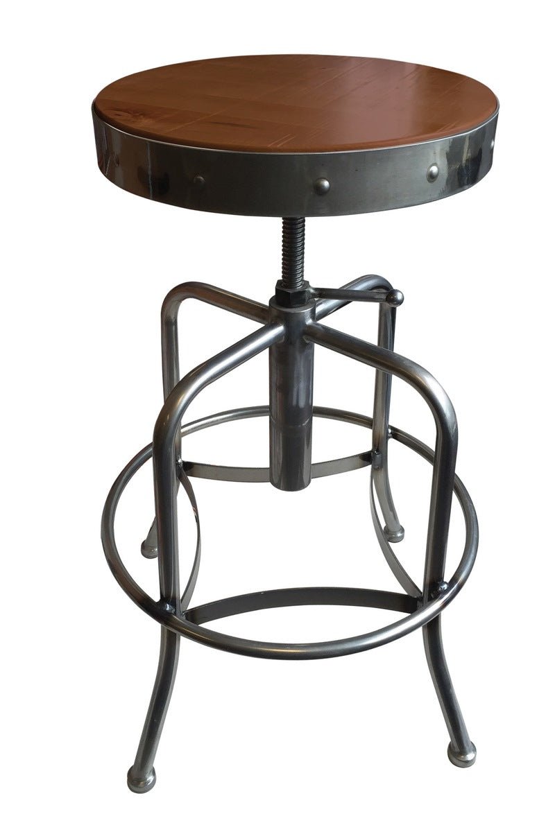 Holland Bar Stool 910 Industrial Adjustable Stool Upholstered Seat 24 - 30"H (HBS - 910 - BS - UP - 24 - 30H) - SchoolOutlet