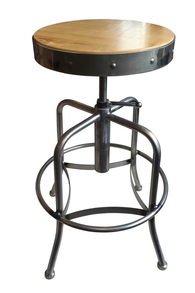 Holland Bar Stool 910 Industrial Adjustable Stool Upholstered Seat 24 - 30"H (HBS - 910 - BS - UP - 24 - 30H) - SchoolOutlet