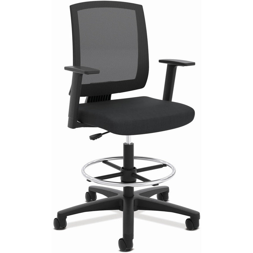 HON Torch Mesh Mid - Back Task Stool Center - Tilt with Footring and Fixed Arms (BSXVL515LH10) - SchoolOutlet