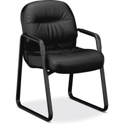 HON Pillow-Soft Guest Chair, Leather, Sled Base - Comfortable, Supportive Seating for Offices (HON2093SR11T)