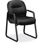 HON Pillow - Soft Guest Chair, Leather, Sled Base - Comfortable, Supportive Seating for Offices (HON2093SR11T) - SchoolOutlet