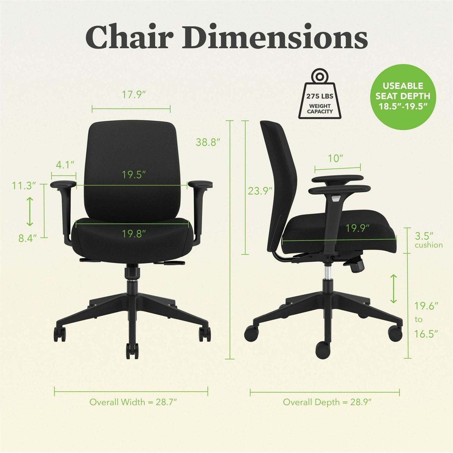 HON Altern Mid - Back Task Chair with Adjustable Features (HONALTT1UUBLK) - SchoolOutlet