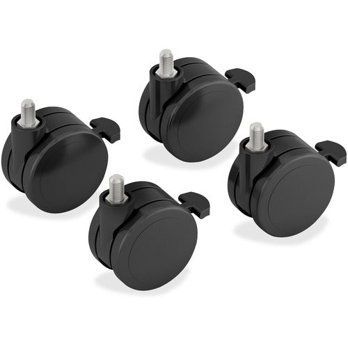 HON Caster Add - On Kit Set of 4, Lockable Black Plastic Casters for Coordinate Adjustable - Height Tables (HONHABCASTER) - SchoolOutlet