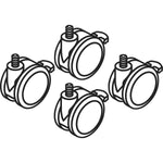 HON Caster Add - On Kit Set of 4, Lockable Black Plastic Casters for Coordinate Adjustable - Height Tables (HONHABCASTER) - SchoolOutlet