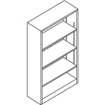 HON Brigade Steel Bookcase 4 Shelves (HONS60ABCS) - SchoolOutlet