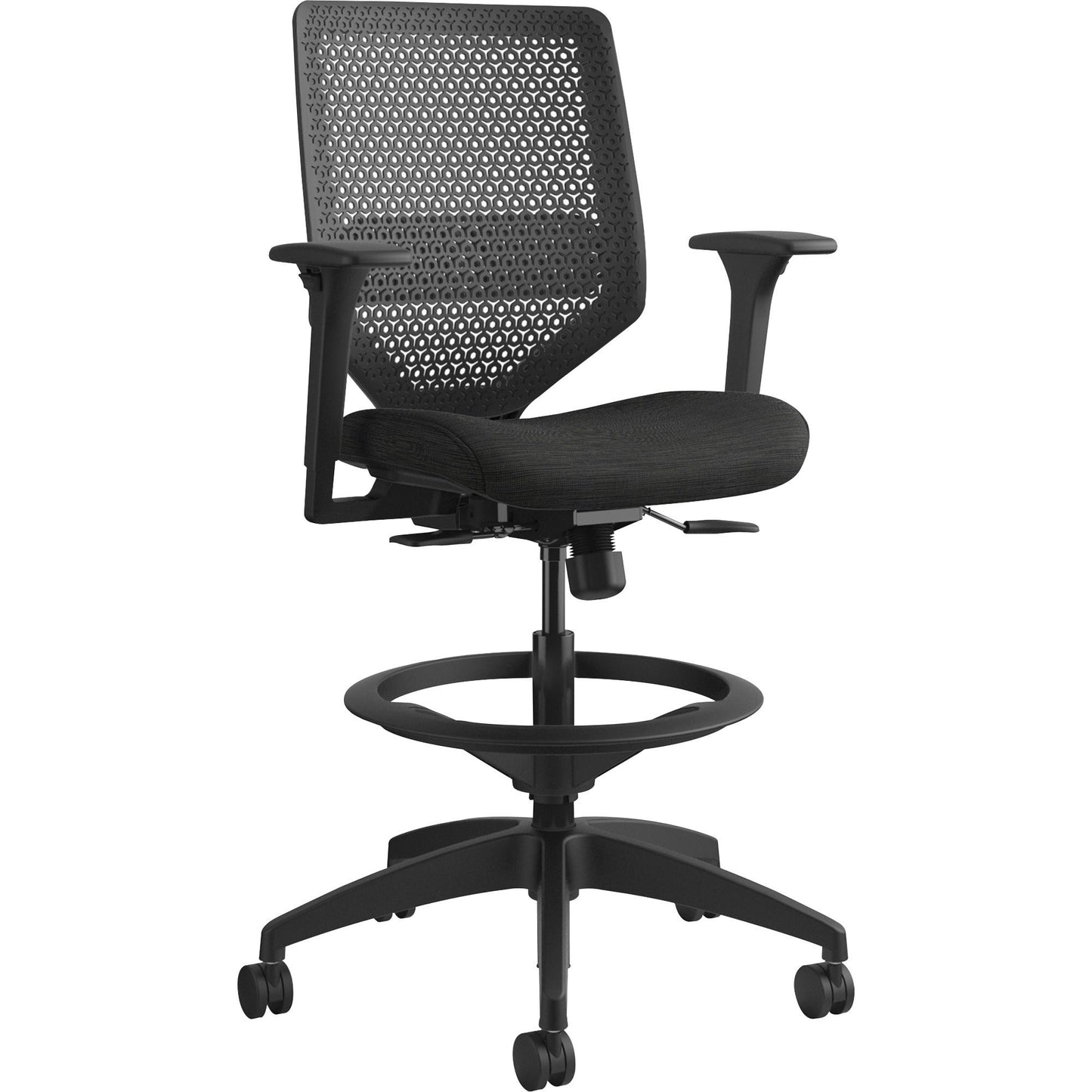 HON Solve Mid - Back Task Stool ReActiv Comfort with Adjustable Support (HONSVSR1ACLC10T) - SchoolOutlet