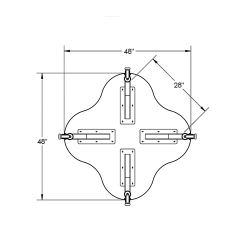 Allied Innovation-X Jax Shaped High Pressure Laminate Table - 48"W x 48"D x 30"H (ALD-AIX48JAX30-CA)
