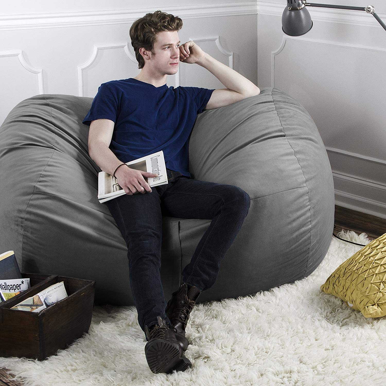 Jaxx 5.5 Foot Lounger Bean Bag Loveseat (10813) - SchoolOutlet