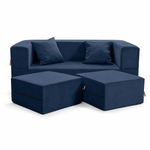 Jaxx Zipline Convertible Sleeper Loveseat & Ottomans (16386) - SchoolOutlet