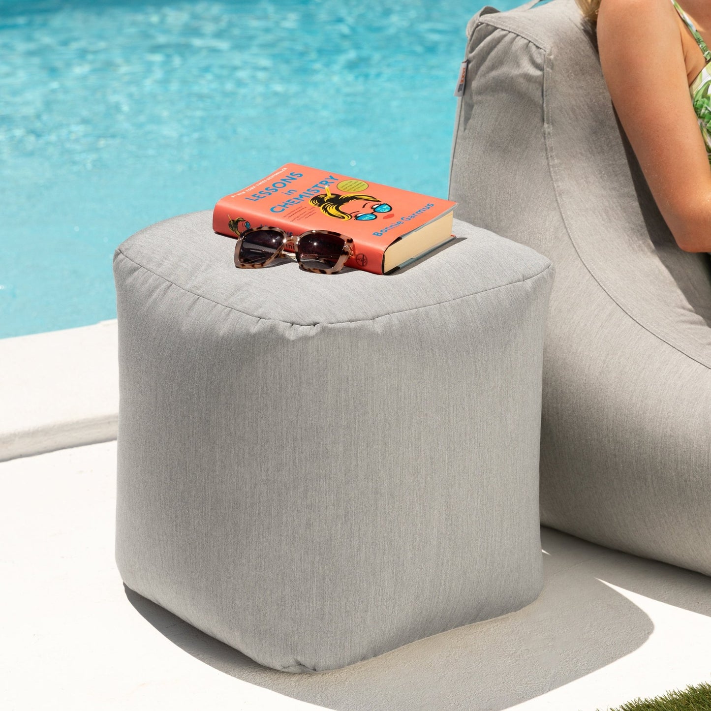 Jaxx Luckie Outdoor Patio Bean Bag Ottoman (16604) - SchoolOutlet