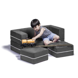 Jaxx Zipline Modular Kids Loveseat & Ottomans (16767)