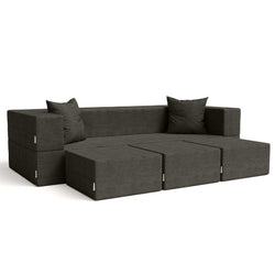 Jaxx Zipline Convertible Sleeper Sofa & Three Ottomans / California King-Size Bed (16839)