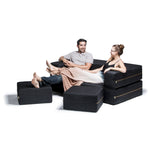 Jaxx Zipline Convertible Sleeper Loveseat & Ottomans (16848) - SchoolOutlet