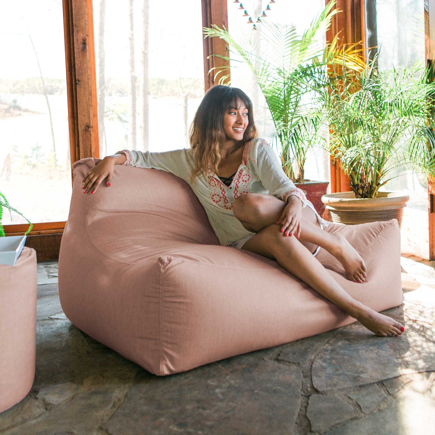Jaxx Lavista Outdoor Bean Bag Loveseat / Modern Patio Sofa (17814) - SchoolOutlet