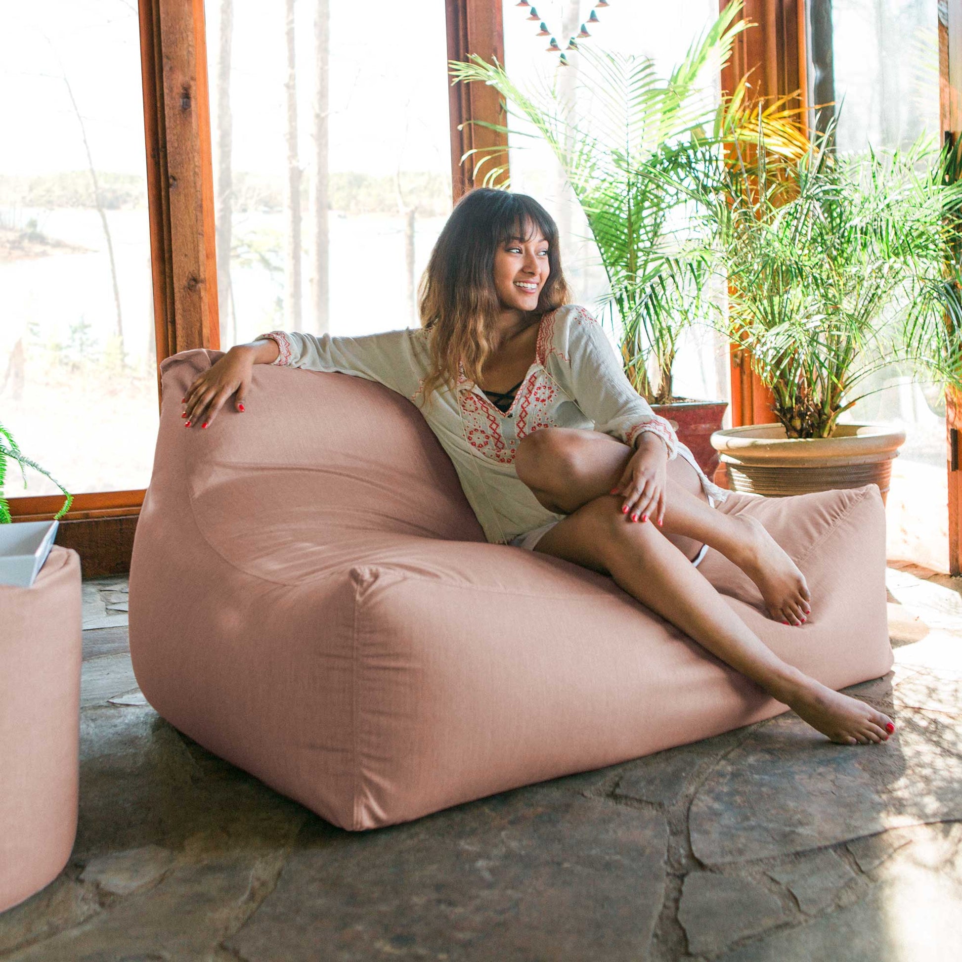 Jaxx Lavista Outdoor Bean Bag Loveseat / Modern Patio Sofa (17814) - SchoolOutlet