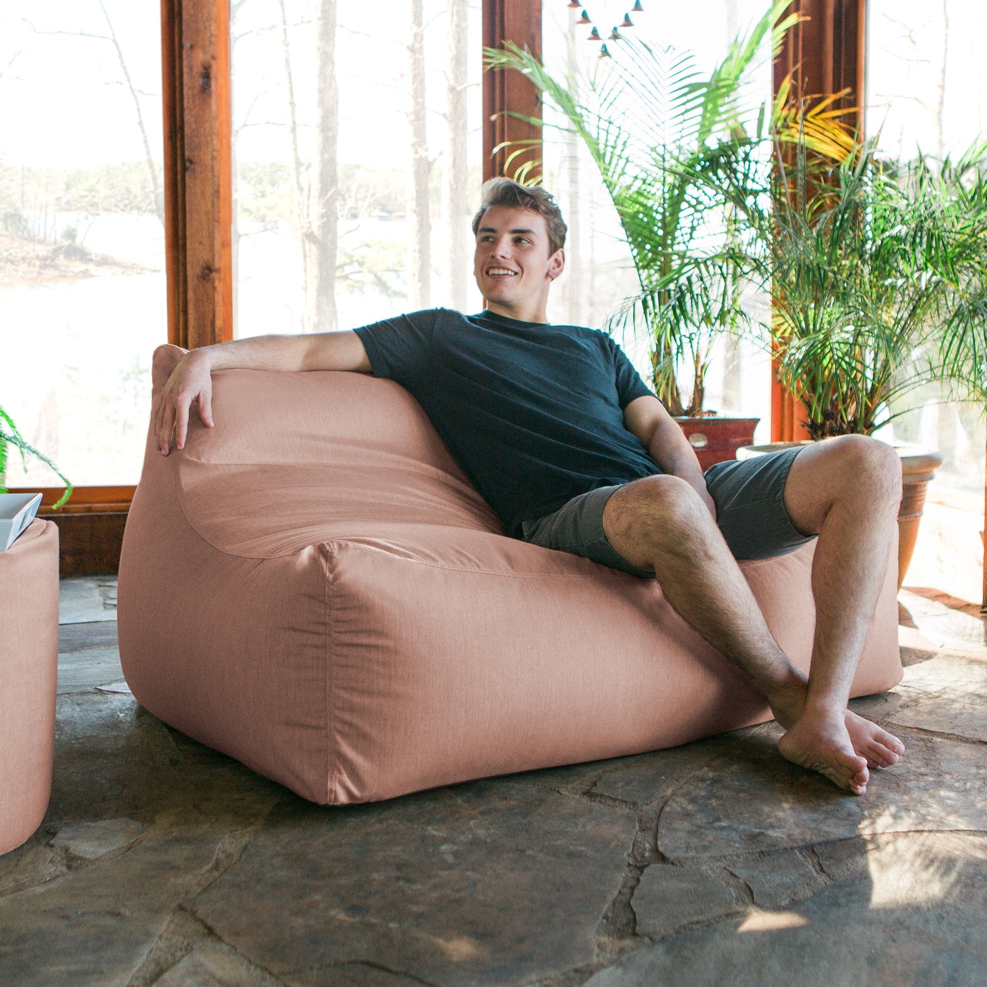 Jaxx Lavista Outdoor Bean Bag Loveseat / Modern Patio Sofa (17814) - SchoolOutlet