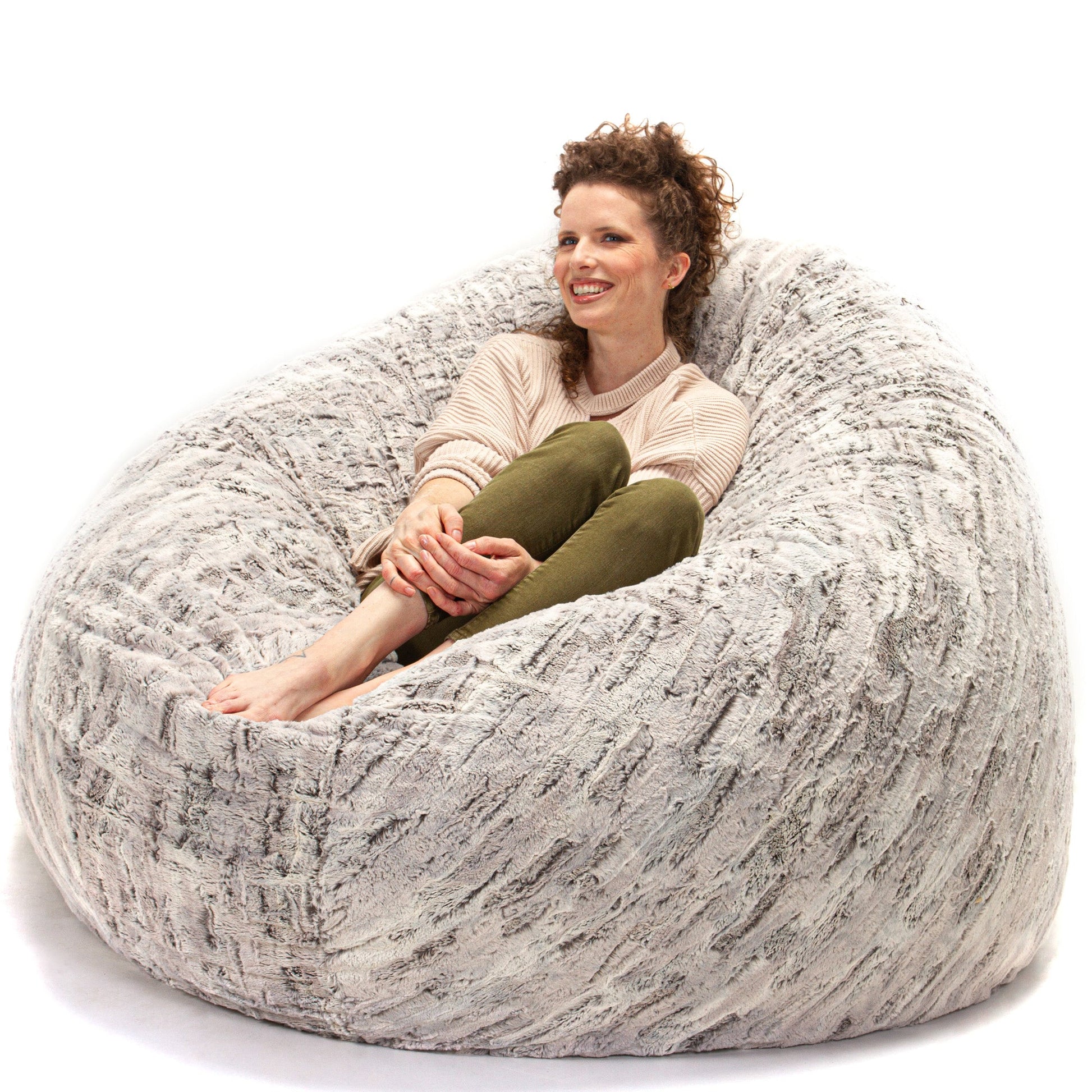 Jaxx 6 Foot Cocoon - Large Bean Bag Chair for Adults - Premium Luxe Faux Fur (18610) - SchoolOutlet