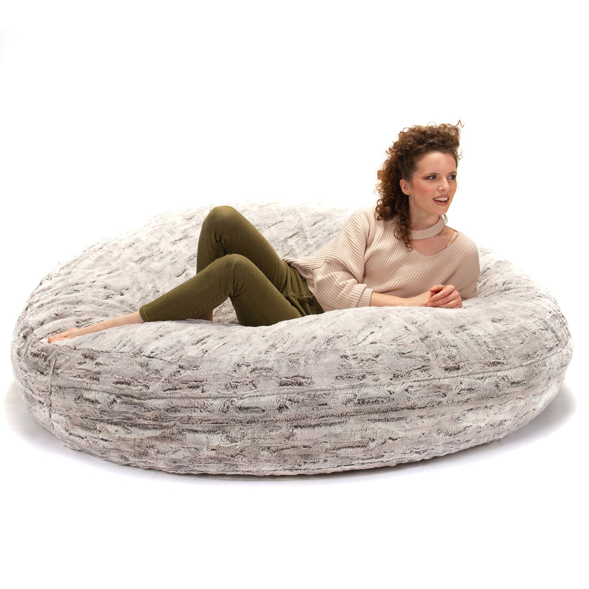 Jaxx 6 Foot Cocoon - Large Bean Bag Chair for Adults - Premium Luxe Faux Fur (18610) - SchoolOutlet