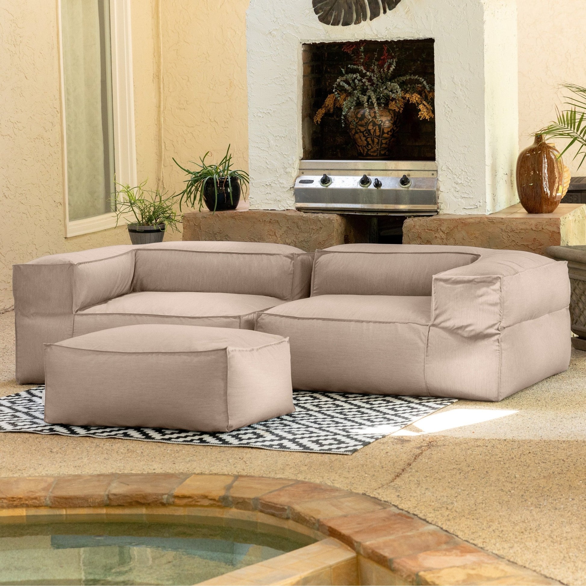 Jaxx Baya Outdoor Ottoman - Sunbrella (18927) - SchoolOutlet