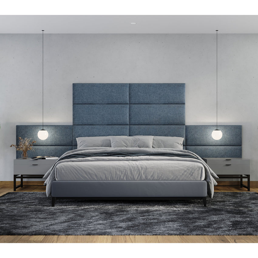 Jaxx Panelist Modern Padded Headboard - Set of 4 Wall Mounted Panels (Each 11.25"H x 30"W) (18963) - SchoolOutlet