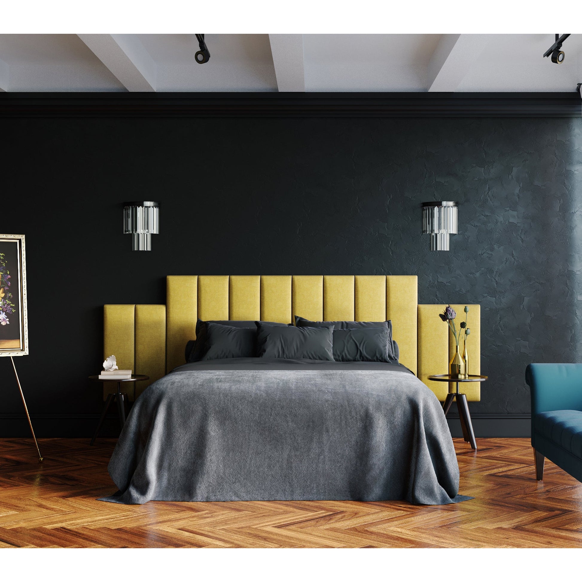 Jaxx Panelist Modern Padded Headboard - Set of 4 Wall Mounted Panels (Each 11.25"H x 30"W) (18963) - SchoolOutlet