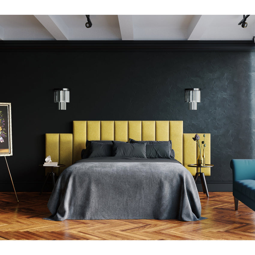 Jaxx Panelist Modern Padded Headboard - Set of 4 Wall Mounted Panels (Each 11.25"H x 30"W) (18963) - SchoolOutlet