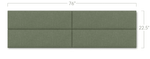 Jaxx Panelist Modern Padded Headboard - Set of 4 Wall Mounted Panels (Each 11.25