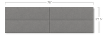 Jaxx Panelist Modern Padded Headboard - Set of 4 Wall Mounted Panels (Each 11.25