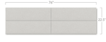 Jaxx Panelist Modern Padded Headboard - Set of 4 Wall Mounted Panels (Each 11.25
