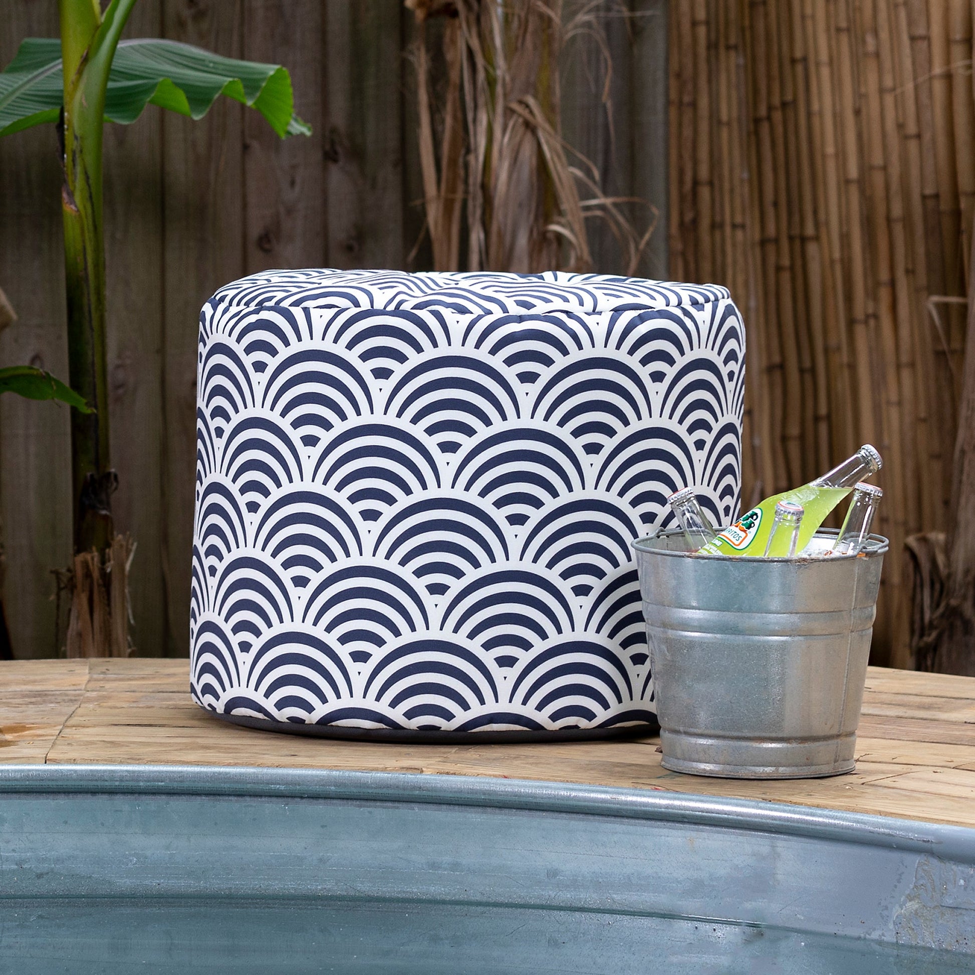 Jaxx Spring Outdoor Ottoman (18966) - SchoolOutlet