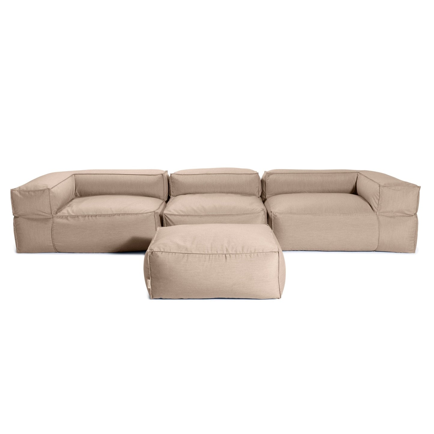 Jaxx Baya 4 Piece Outdoor Sofa with Ottoman - Luxurious European Style Soft Seating (19058) - SchoolOutlet