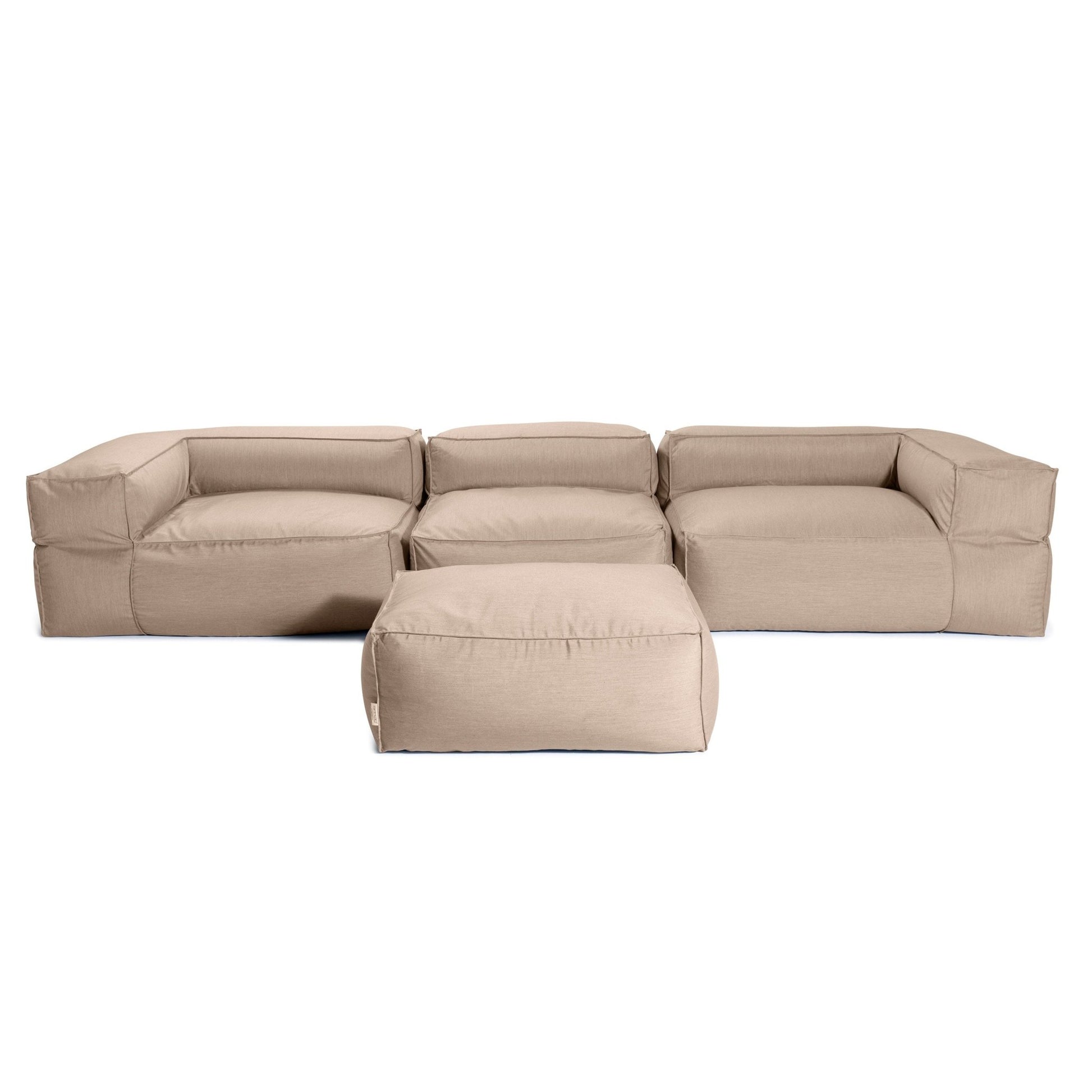 Jaxx Baya 4 Piece Outdoor Sofa with Ottoman - Luxurious European Style Soft Seating (19058) - SchoolOutlet