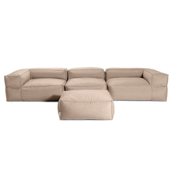 Jaxx Baya 4 Piece Outdoor Sofa with Ottoman - Luxurious European Style Soft Seating (19058)