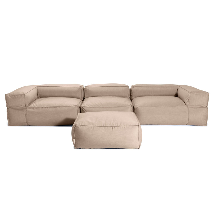 Jaxx Baya 4 Piece Outdoor Sofa with Ottoman - Luxurious European Style Soft Seating (19058) - SchoolOutlet