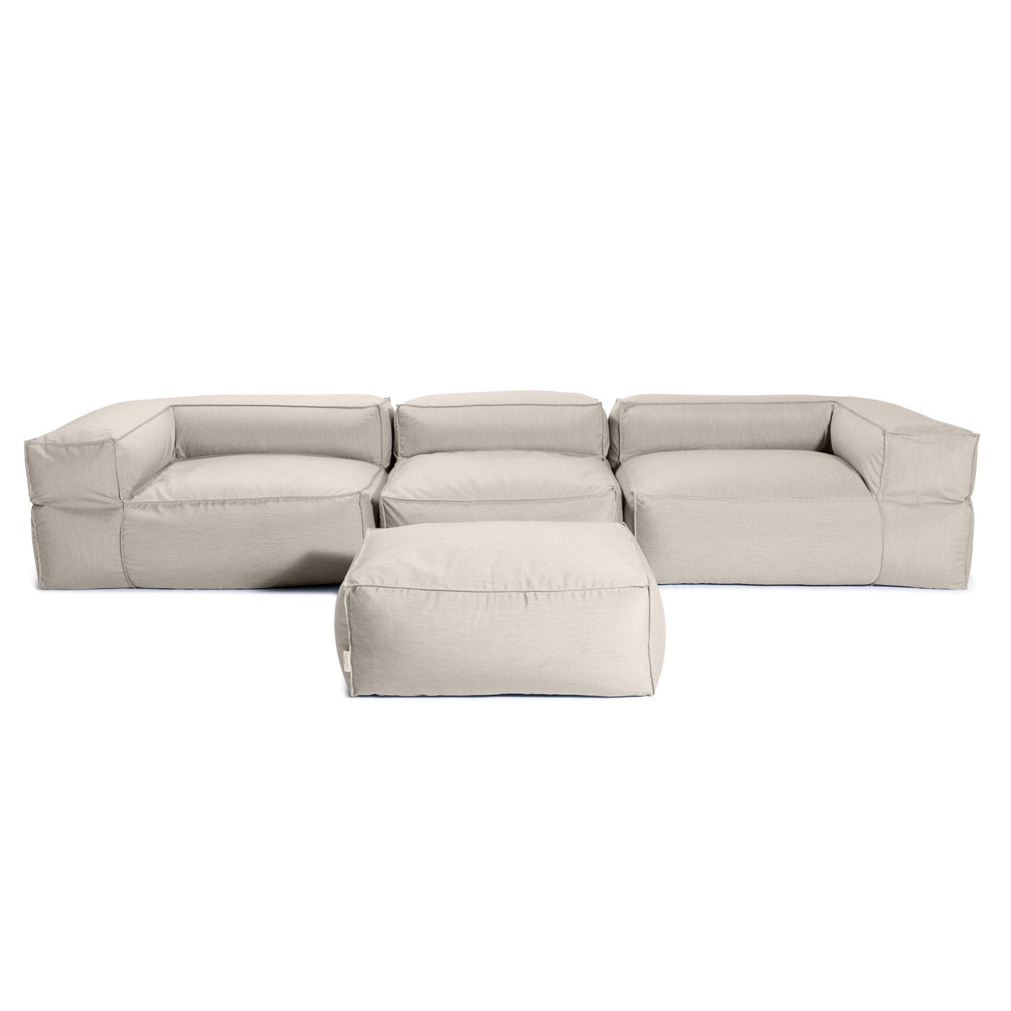 Jaxx Baya 4 Piece Outdoor Sofa with Ottoman - Luxurious European Style Soft Seating (19058) - SchoolOutlet