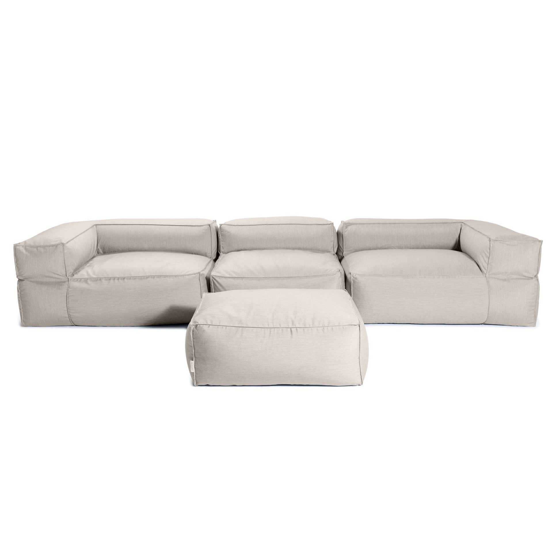 Jaxx Baya 4 Piece Outdoor Sofa with Ottoman - Luxurious European Style Soft Seating (19058) - SchoolOutlet