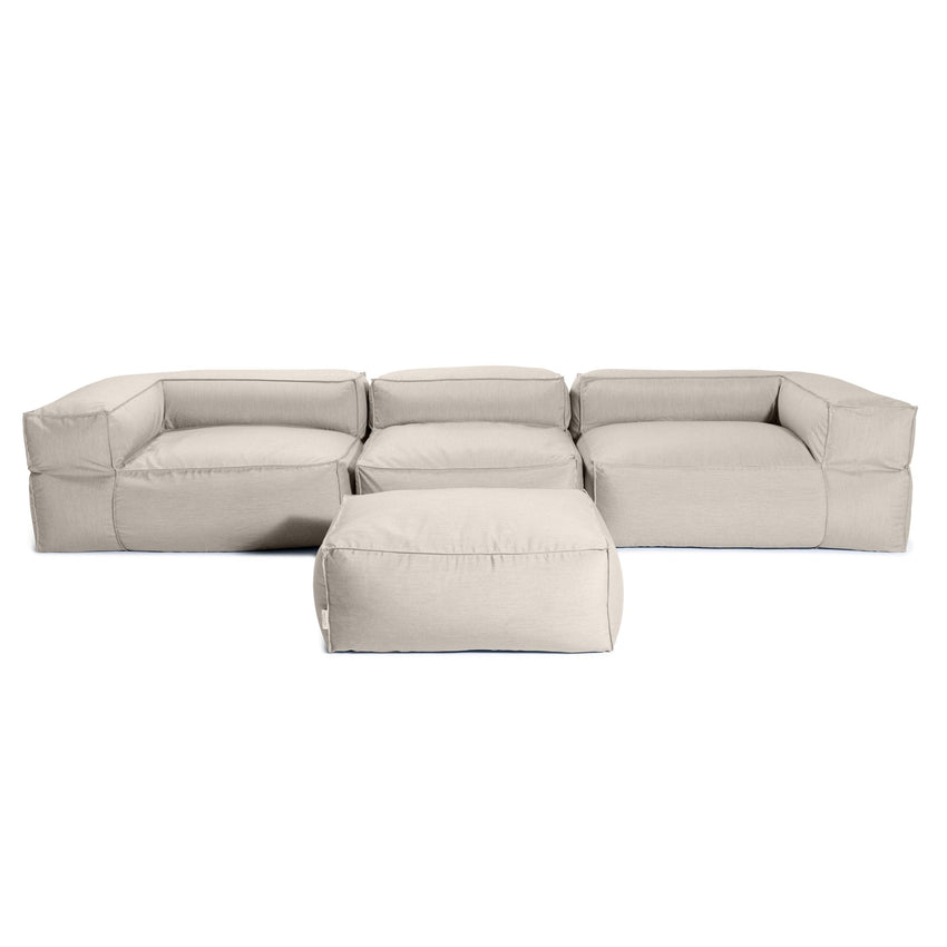 Jaxx Baya 4 Piece Outdoor Sofa with Ottoman - Luxurious European Style Soft Seating (19058) - SchoolOutlet