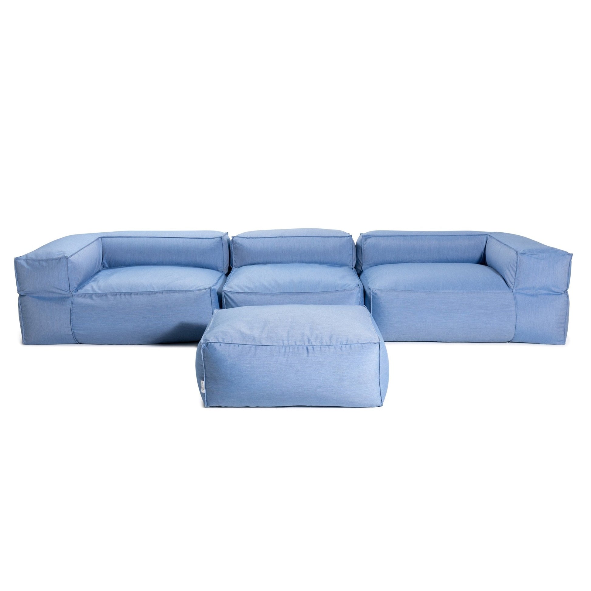 Jaxx Baya 4 Piece Outdoor Sofa with Ottoman - Luxurious European Style Soft Seating (19058) - SchoolOutlet