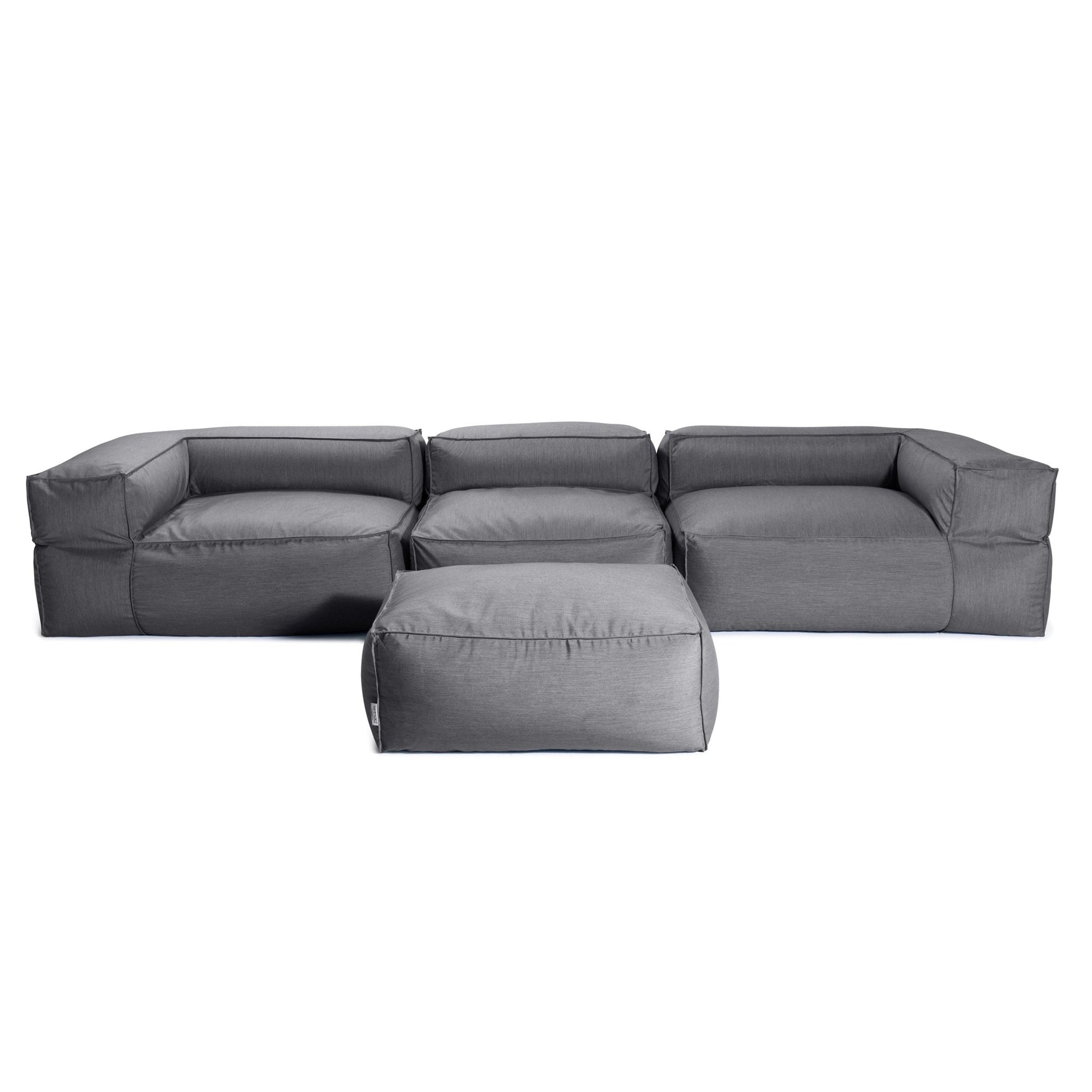 Jaxx Baya 4 Piece Outdoor Sofa with Ottoman - Luxurious European Style Soft Seating (19058) - SchoolOutlet