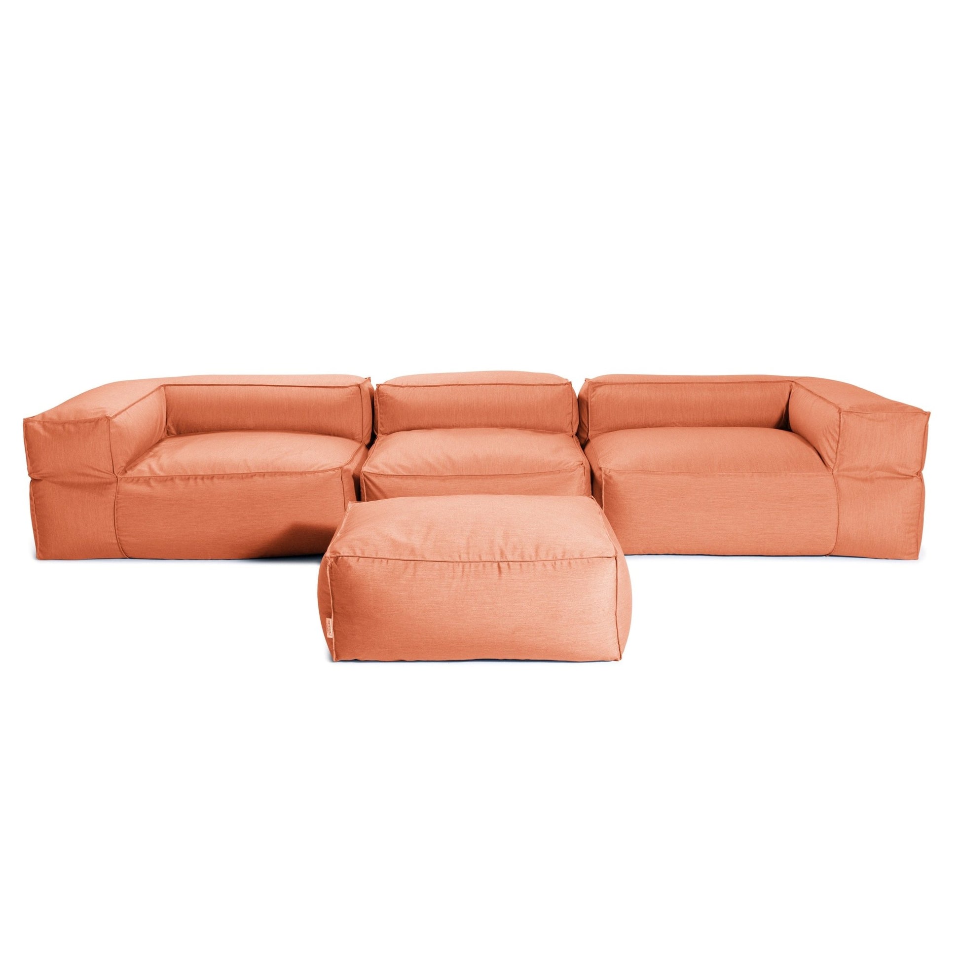 Jaxx Baya 4 Piece Outdoor Sofa with Ottoman - Luxurious European Style Soft Seating (19058) - SchoolOutlet
